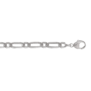CHAINE HAWAI 1+1 5MM 55CM ARGENT RHODIÉ