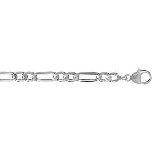 CHAINE HAWAI 1+2 5MM 50CM ARGENT .