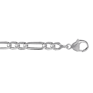 CHAINE HAWAI  1+2 5MM 55CM ARGENT RHODIÉ