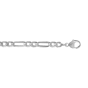 CHAINE HAWAI  1+2 5MM 55CM ARGENT RHODIÉ