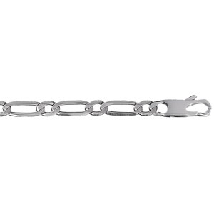 CHAINE HAWAI 1+1 6MM 50CM ARGENT .
