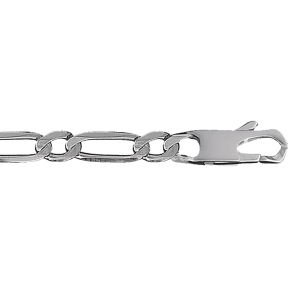 CHAINE HAWAI 1+1 6MM 50CM ARGENT RHODIÉ
