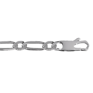 CHAINE HAWAI  1+1 6MM 55CM ARGENT RHODIÉ