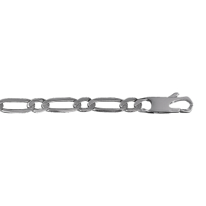 CHAINE HAWAI  1+1 6MM 55CM VEIL ARGENT