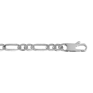 CHAINE HAWAI 1+2 6MM 50CM ARGET RHODIÉ