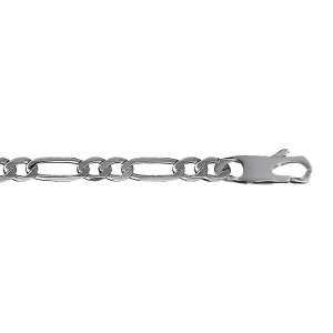 CHAINE HAWAI 1+2 6MM 50CM VEIL ARGENT