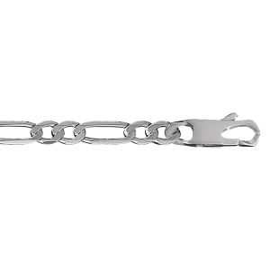 CHAINE HAWAI  1+2 6MM 55CM ARGENT RHODIÉ