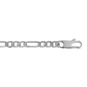 CHAINE HAWAI  1+3 6MM 50CM FL ARGENT .