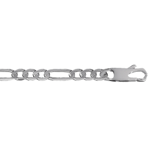 CHAINE HAWAI  1+3 6MM 50CM FL ARGENT RHODIÉ
