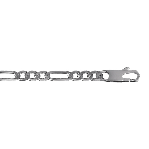 CHAINE HAWAI  1+3 6MM 50CM FL VEIL ARGENT