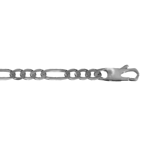 CHAINE HAWAI  1+3 6MM 50CM FL VEIL ARGENT