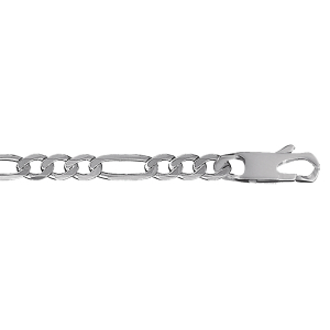 CHAINE HAWAI 1+3 6MM 55CM ARGENT RHODIÉ