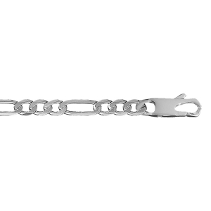 CHAINE HAWAI 1+3 6MM 55CM ARGENT RHODIÉ