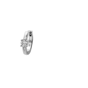 CRÉOLE À L'UNITÉ ARGENT RHODIÉ 13MM OXYDE BLANC SERTI