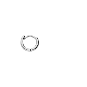 CRÉOLE À L'UNITÉ ARGENT RHODIÉ MASSIF LISSES ARTICULÉES TUBE 2MM DIAM 10MM EXT