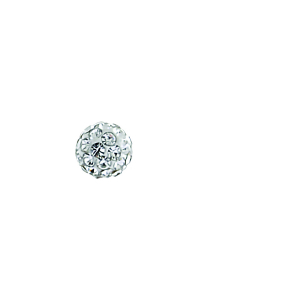 BOUCLE D'OREILLES À L'UNITÉ LONELY TIGE ARGENT RHODIÉ +  PT BOULE RÉSINE STRASS BLANCS