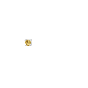 BOUCLE D'OREILLES À L'UNITÉ LONELY TIGE ARGENT RHODIÉ PIERRE VÉRITABLE CITRINE 2.5MM
