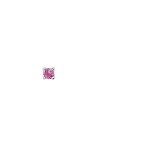 BOUCLE D'OREILLES À L'UNITÉ LONELY TIGE ARGENT RHODIÉ PIERRE VÉRITABLE TOURMALINE ROSE 2.5MM