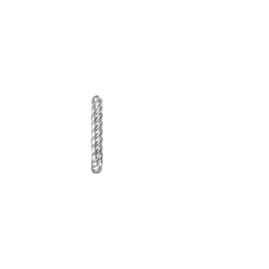 BOUCLE D'OREILLES À L'UNITÉ LONELY TIGE ARGENT RHODIÉ RECTANGULAIRE TORSADÉE