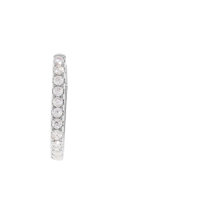 CRÉOLE À L'UNITÉ ARGENT RHODIÉ RECTANGULAIRE ARTICULEE OXYDES BLANCS SERTIS