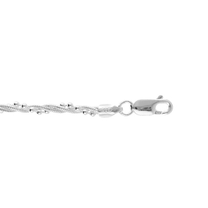 BRACELET ARGENT TRIPLE CHAINE TORSADE 18CM