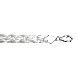 BRACELET ARGENT TRESSE 18CM